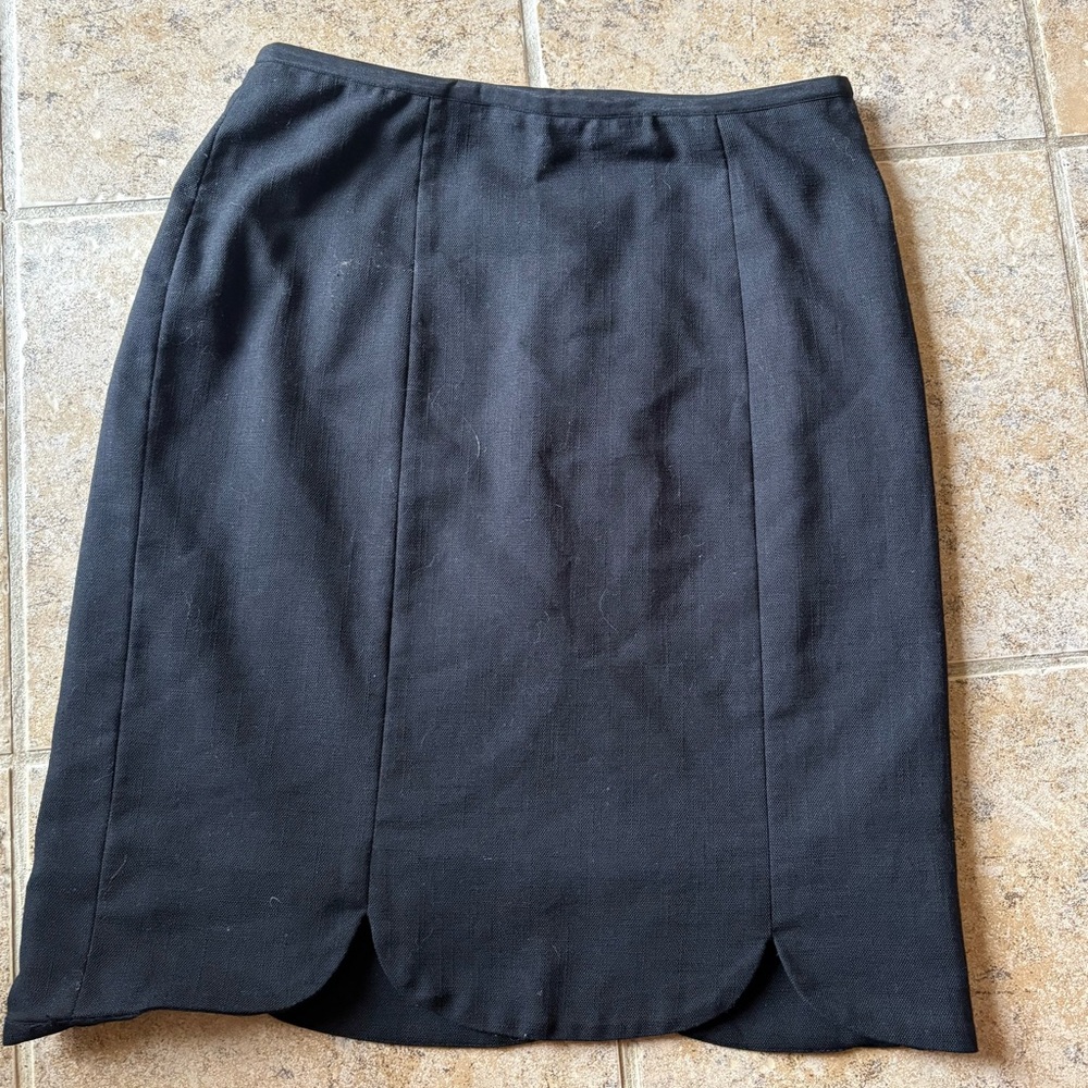 NIC + ZOE Elegant Women's Rich Texture Black Mini Skirt & Scalloped Hem, Size: 4